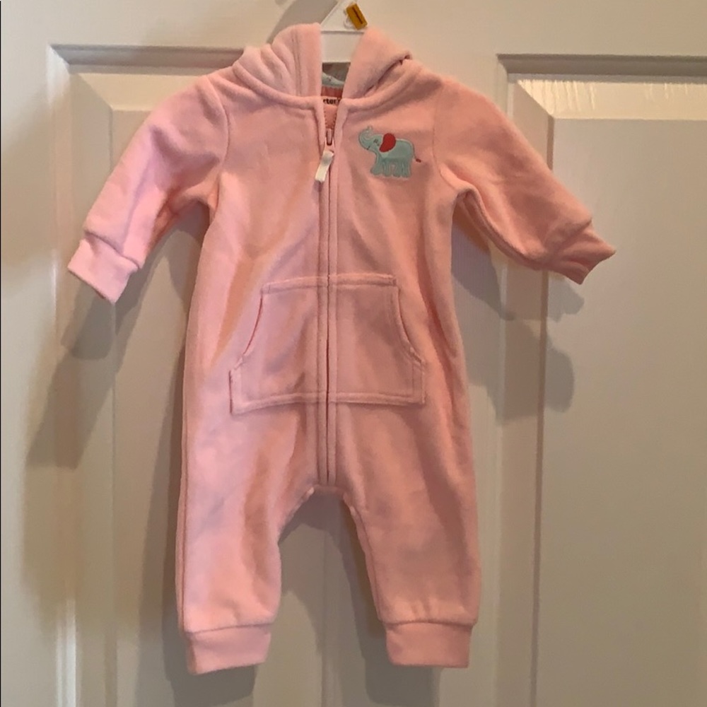 Baby fleece hooded one piece